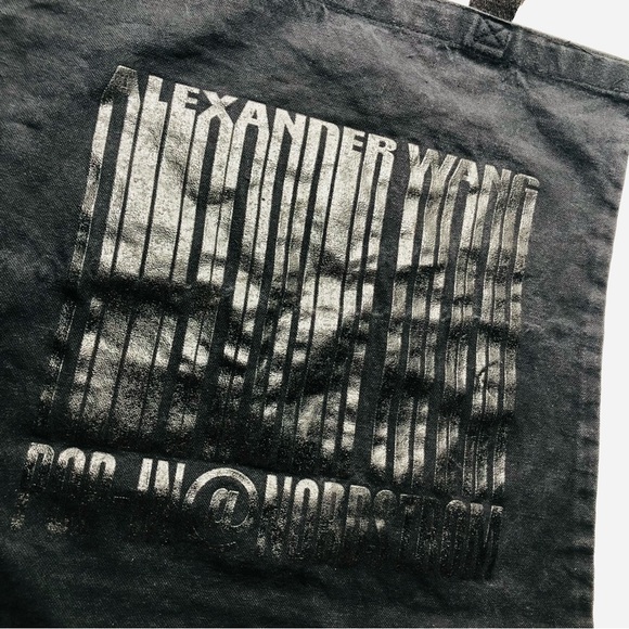 Alexander Wang Nordstroms Pop In Promo Tote Bag Black Canvas Drip Logo Rare Prom - Picture 5 of 5